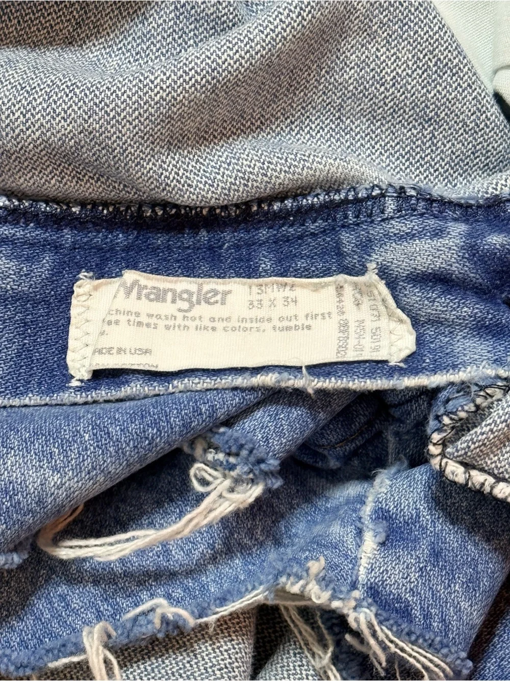 Vintage Wrangler High Rise Cutoff Shorts Distressed Size 13/14 🇺🇸